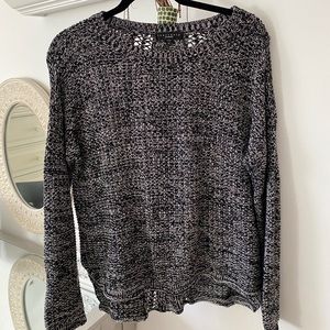 Black and white knit sweater